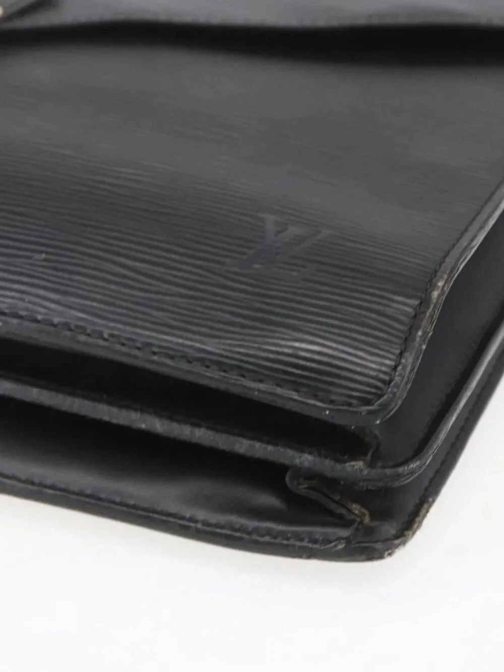 LOUIS VUITTON Epi ServietteConseiller Business Bag Black M54422 LV Auth ka1353
